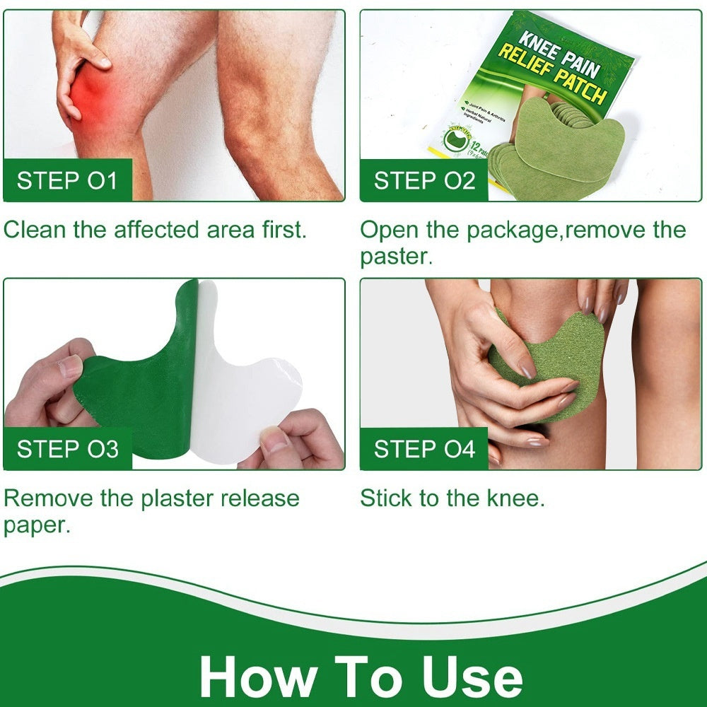 Herbal Knee Relief Plasters - Self-Heating 12pcs
